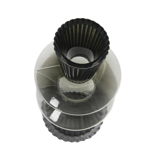 Hello Honey® 10" Clear & Gray Fluted Glass Vase